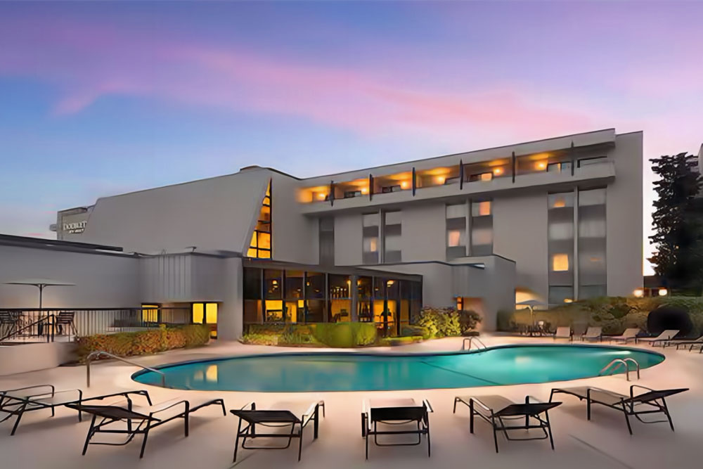 Doubletree by Hilton hotel exterior.