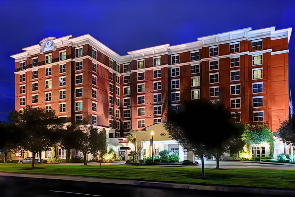 Hilton Columbia Center hotel exterior.