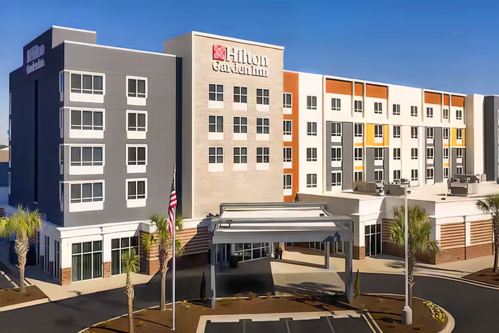 An image of the Hilton Garden Inn hotel.